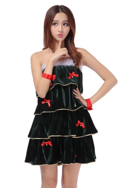 

dark off shoulder christmas dress women xmas bow printed dresses costume cosplay party holiday uniform xmas outfit, Silver