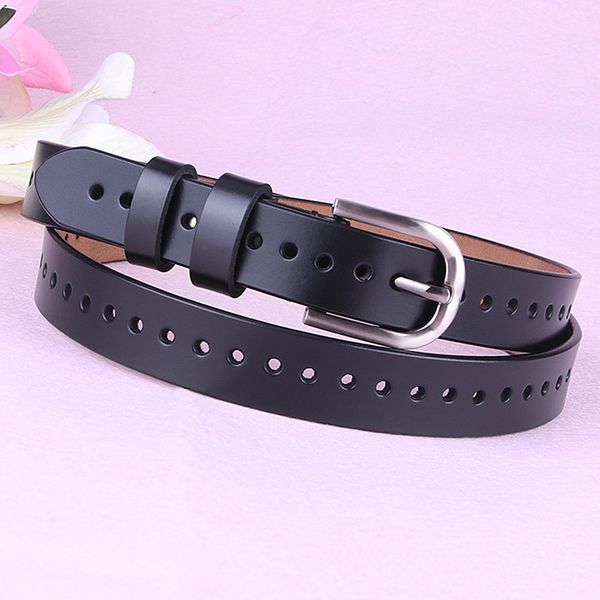 

long personality harajuku casual ring black metal belt students jean genuine leather waist belts tide silver pin buckle, Black;brown