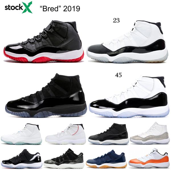 

11 11s bred stock x basketball shoes space jam platinum tint cap and gown concord high 45 sports sneakers size 7-13