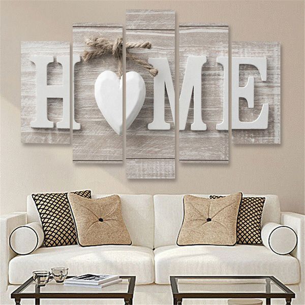 

unframed 5 pieces letter canvas painting love home wall art print pictures for home living room bedroom decoration poster