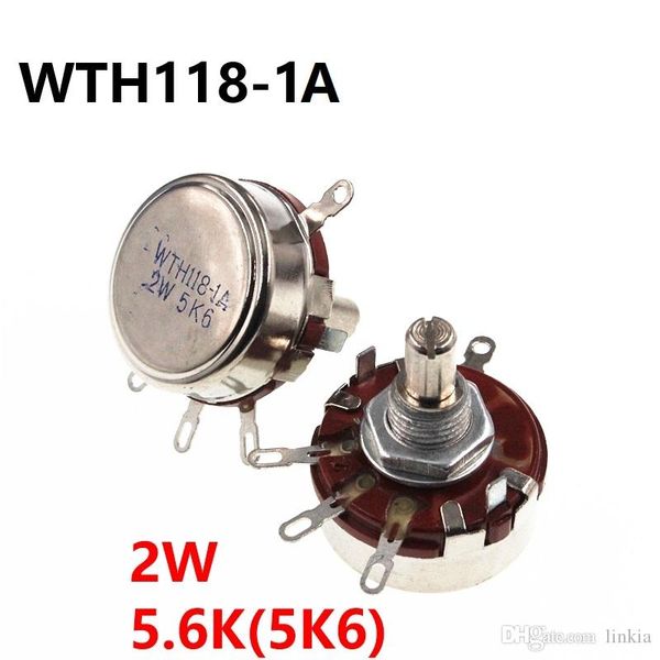 WTH118 2W 5.6k 5K6 potenciômetro de filme de carbono de volta única