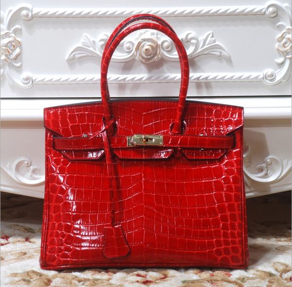 

из натуральной кожи замок крокодил шаблон платины сумка женская 2019 мода одного плеча наклонная наклонно руки мешок венчания невесты оберты