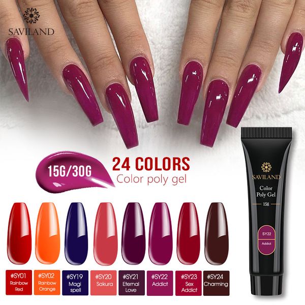 

saviland color polygel kits camouflage nails long-lasting soak off nail art gel varnish builder for nail extensions poly gel set