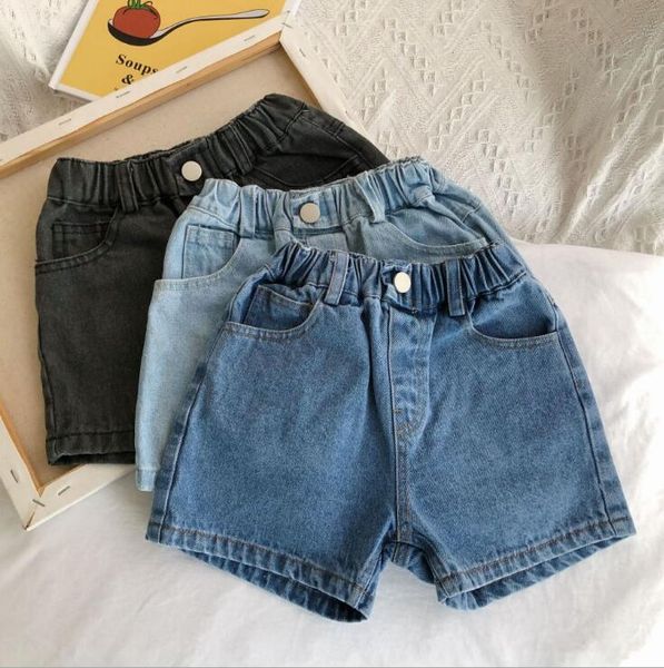 

2020 new wholesale girls boys denim shorts summer fashion kids shorts 2-7 years ho975, Black