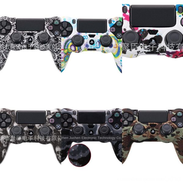 

a0btn 9 in 1 studded anti-slip silicone playstation skin case for sony controller dualshock 4 ps4 ds4 pro slim cover & stick grip