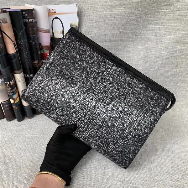 

authentic stingray skate skin businessmen envelop clutch purse large card holders genuine alligator leather male wristlets bag