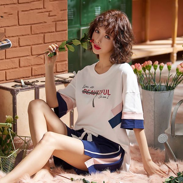 

women's sleepwear quality christmas clothes pajama sets women cotton summer home, Black;red