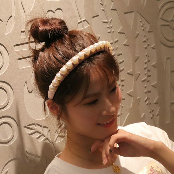 

silk personality pearl headband simple hair style for girls with headband alice band cerchietto aliceband comecase yelem, Black;brown