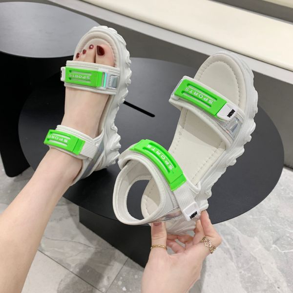 

with heel all-match velvet shoes muffins shoe female sandal sports women's sandals anti-skid med 2020 summer thick suede, Black