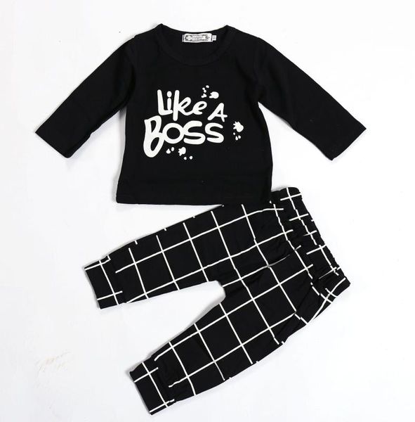 

ins baby set selling autumn long sleeve lettered kids two-piece set, White