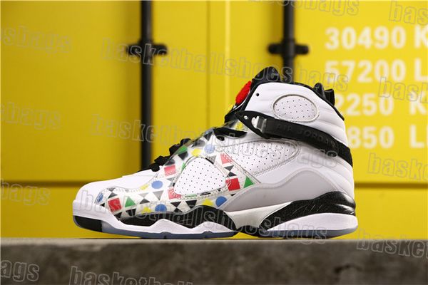 

популярная серия оригинальная упаковка 8s белые кроссовки для повседневных дизайнерских мужских кроссовок тренеры с коробкой мужские спортив