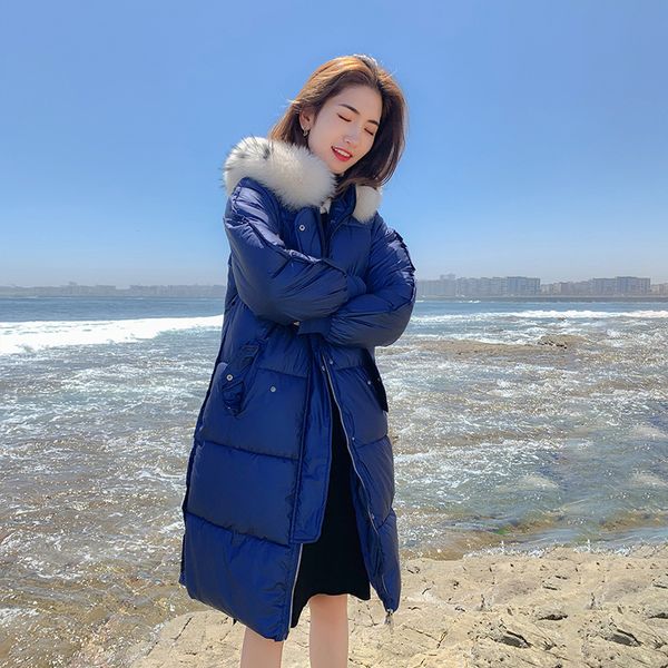 

coat woman cotton-padded jacket 2019 a fairy real cotton woman back ji dong gate overknee thickening cotton-padded clothes, Black