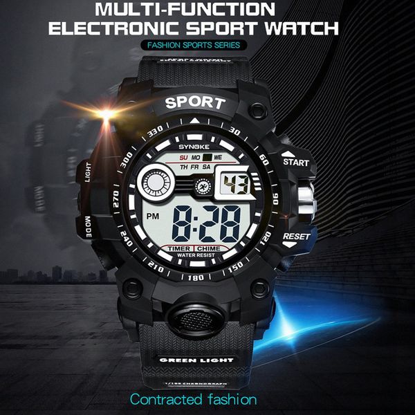 

multifunction luminous wristwatch 30m waterproof watch outdoor fitness fashion sports watch alarm clock, Slivery;brown