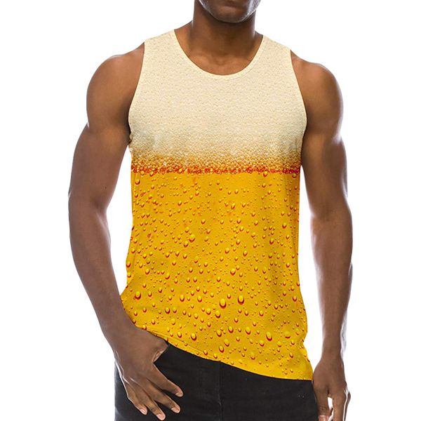 

men tank men' summer fashion 3d printing sleeveless leisure sports vest male breathable fitness undershirts, White;black