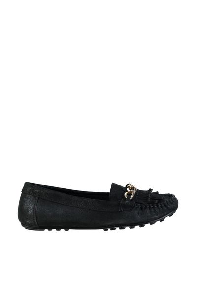 

derimod genuine leather black women 's loafer shoes