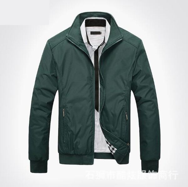 

bussiness jacket men casual stand collar jacket spring autumn fashion slim fit men jacket thin jackets brand casual coat quality, Black;brown