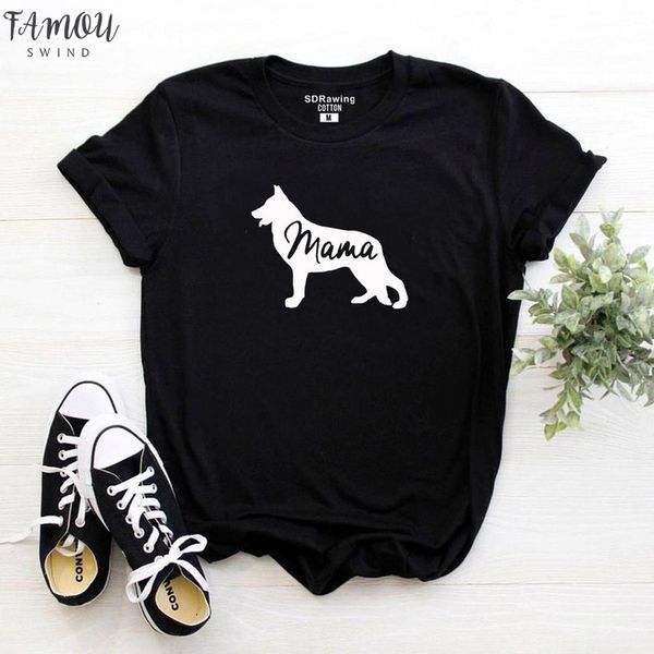 

немецкая овчарка shirt подарок для любителей собак футболка pet lover подарков аппликациями собаки мама рубашка животных lover владелец соба, White
