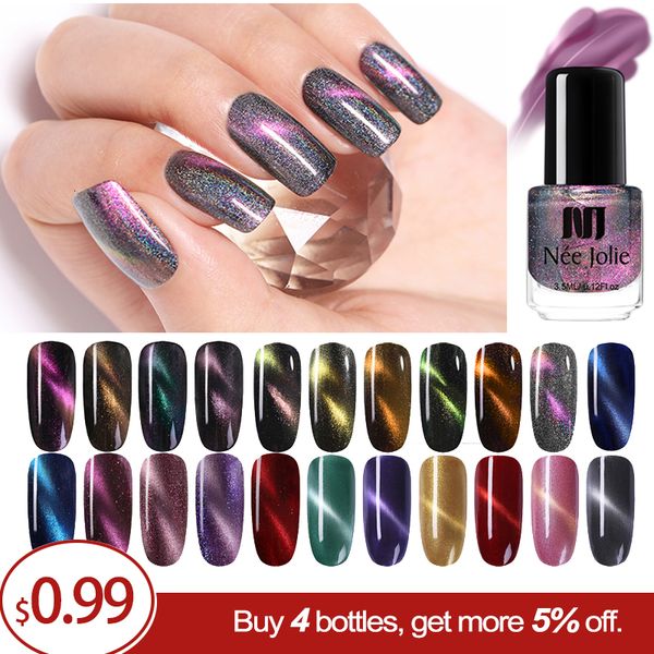

3d 7.5ml nee cat jolie eyes nail polish 22 colors chameleon magnetic cat eyes effect nail varnish soak off nail varnish