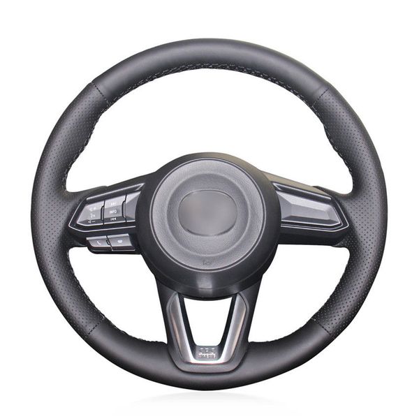 

black artificial leather car steering wheel cover for mazda 3 axela 2017 mazda 6