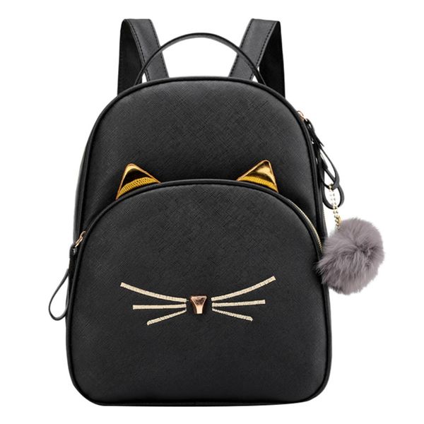 

women backpack school bags for teenage girl cute cat college wind back pack female high student backbag fashion hairball 2019