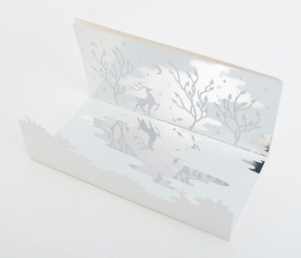 

creative silver greeting cards new year thanksgiving day card with envelope dream mirror greeting card christmas birthday gift