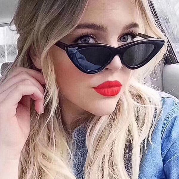 

cat eye sunglasses women brand designer 2019 fashion plastic sun glasses women uv400 mirror retro vintage sunglasses, White;black