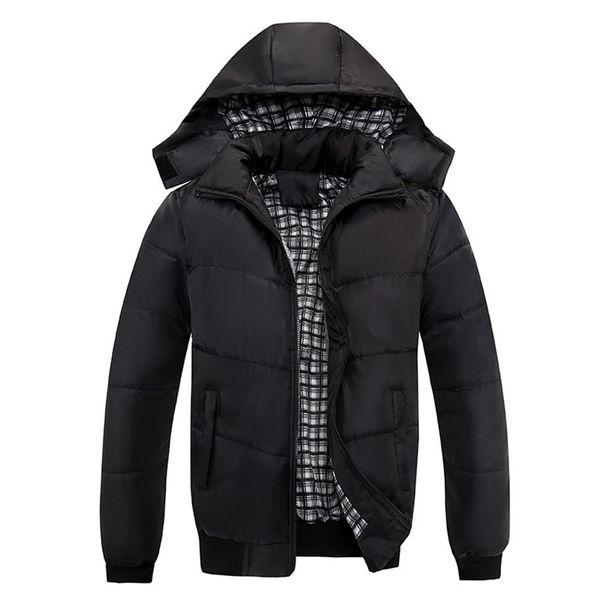 

2019 new winter jacket men casual outwear windbreaker ski mountaineering hooded fashion jacket winter men, Black