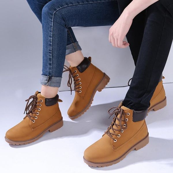 

outdoor timber land shoes female botines mujer 2020 autumn ankle boots for women round toe rubber fashion boots female botas, Black