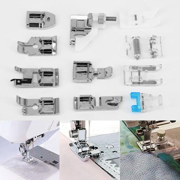 

11pcs diy domestic hemming cloth strip presser foot sewing machine hemmer feet, Black
