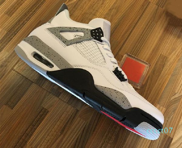 

верхнее качество 4 белый огонь красный черный технология серый дизайнер баскетбол обувь выпуск iv og белый цемент мода спортивные тренажеры