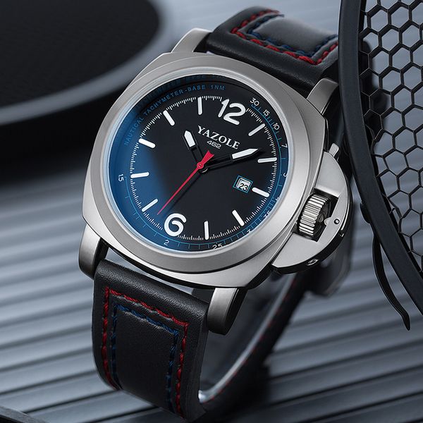 

yazole brand men's watches multi-function dial waterproof luminous quartz wristwatch men watch fashion relogio masculino, Slivery;brown