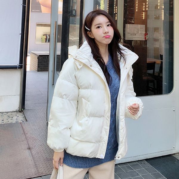 

2019 hoodies parka mujer winter women coat thick down cotton padded hooded jacket plus size  long parkas women overcoat#3, Black