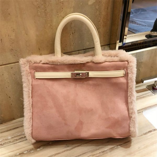 

designer shoulder bag rabbit hair matte frosted kelly bag autumn and winter new one shoulder messenger carrying leather platinum bags 6