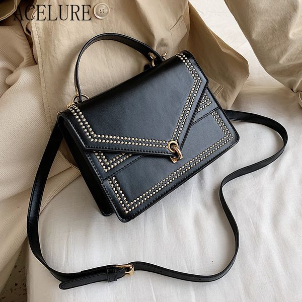 

acelure small pu leather hasp cover shoulder crossbody bags for women embroidery messenger bag female handle bags