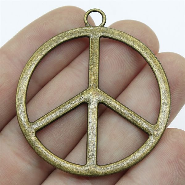 

peace charms pendant diy metal jewelry making antique bronze color 1.7 inch (42mm) 5pcs/lot, Bronze;silver