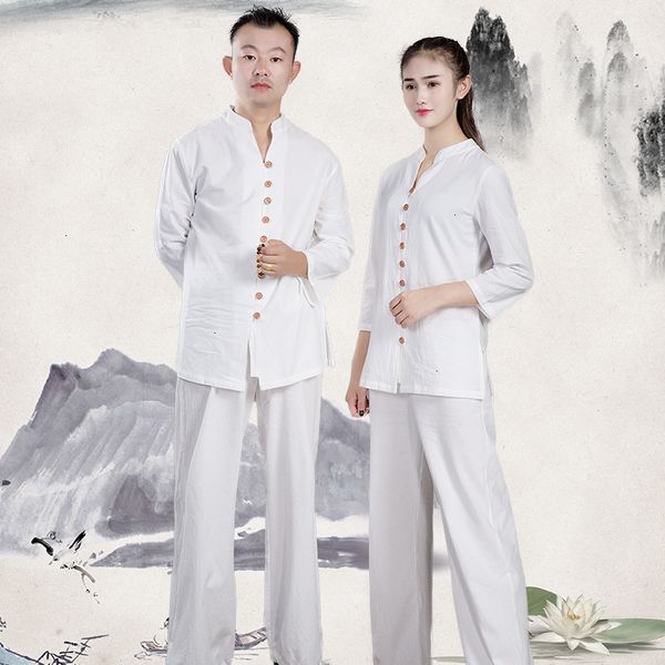 

men fashion cultivate someone's morality leisure flax long sleeve linen collar shirt fashionmal shirt with sleeves flax men, White;black