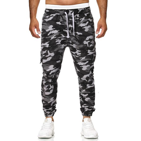 

cotton mens autumn pencil harem pants men camouflage pants loose comfortable cargo trousers camo 2020, Black