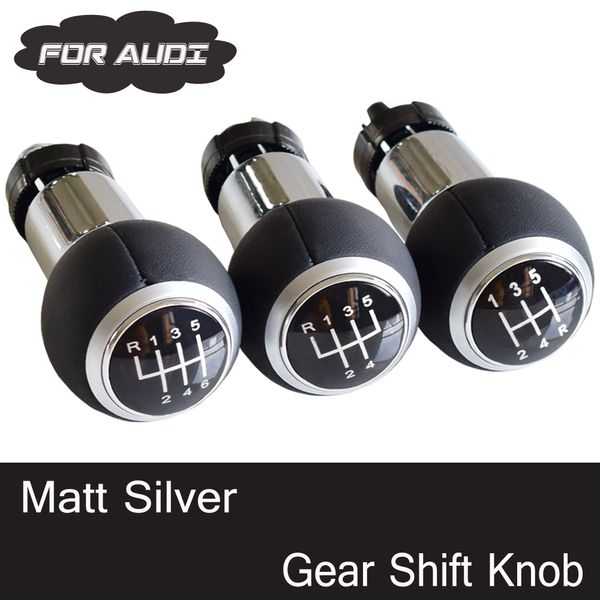 

manual 5/6 speed gear stick knob lever shifter handball chrome/masilver car styling fit for a3 s3 2001 2002 2003