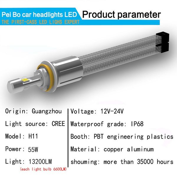 

toyikie p70 1set h4 h7 h9 h11 9007 hb5 9012 h13 9008 6600lm 110w 5000k cree chips xhp-70 car led headlight kit