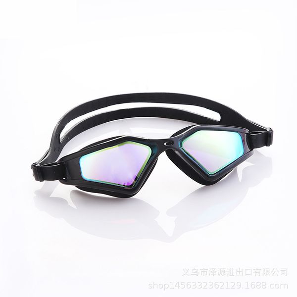 

swimming goggles waterproof anti-fog high-definition men and women comfortable big frame diving swimming glasses equipped swimming goggles