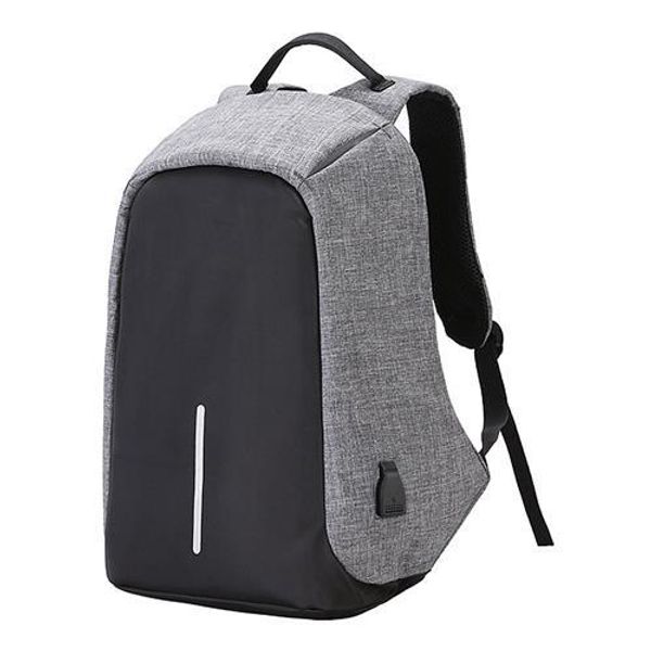 

anti-theft lightweight backpack with usb charging port nylon waterproof bag for men women- gray