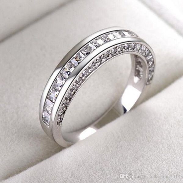 

victoria wieck vintage fashion jewelry 925 sterling silver princess cut white z cz diamond gemstones women wedding band ring for lover, Slivery;golden