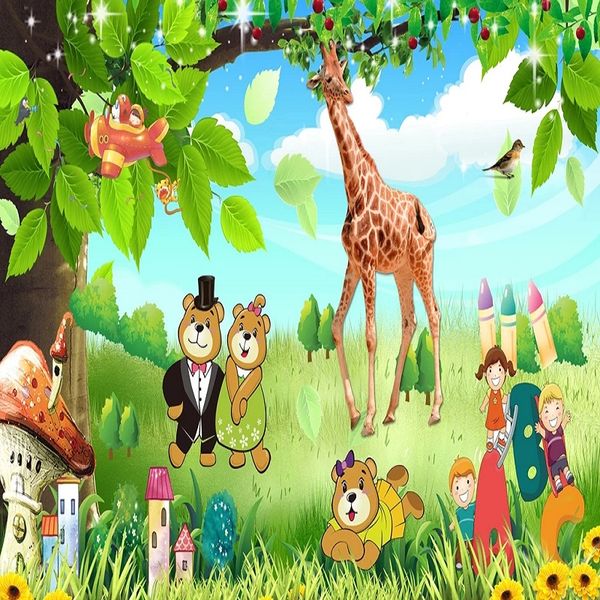 

custom large mural 3d wallpaper cute modern cartoon children's playground bedroom mural tv back wall decor deep 5d embossed