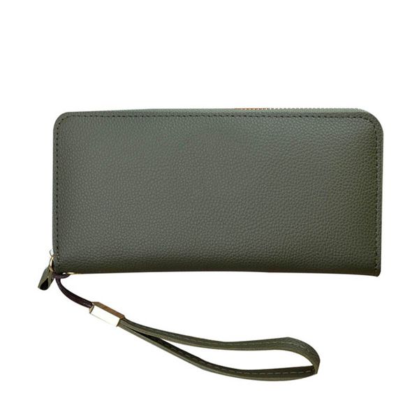 

1 pcs women long wallet zip around pu leather purse simple lanyard wallet msj99, Red;black