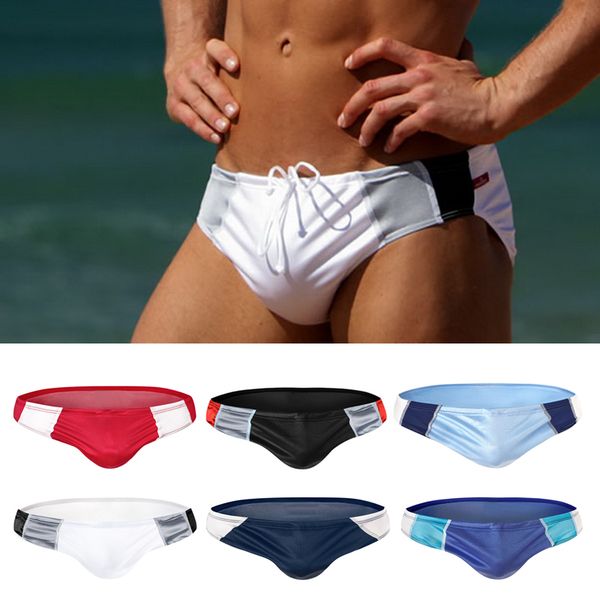 

with elastic rope men swimming shorts swimwear trunks quick dry beach sport swimsuit bathing short pants surf wear natural color