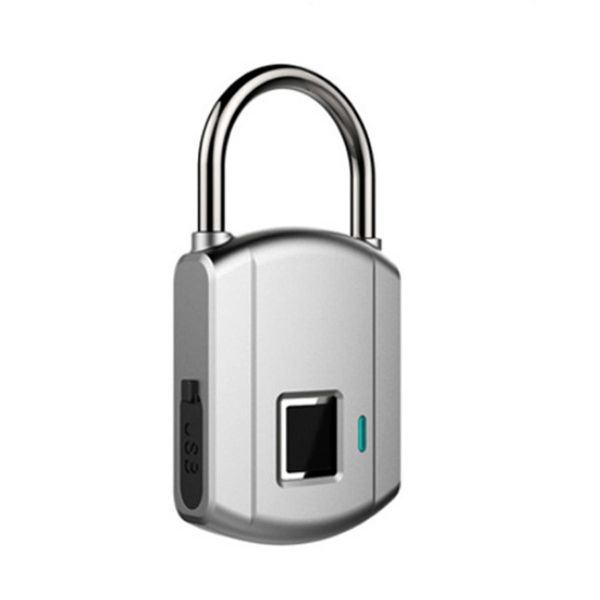 Smart USB Fingerprint bloqueio Anti Theft Cadeado Keyless Porta bagagem Caso Lock - Preto