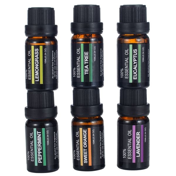 

essential oil 6pcs/set 100% aroma diffuserpure natural aromatherapy oils kit 10ml for humidifier water-soluble fragrance