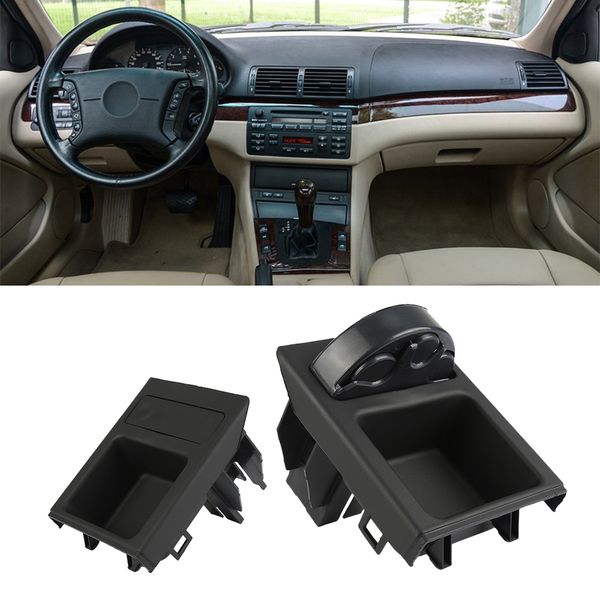 

1pcs car accessories black car front coin box for e46 318 320 325 330 1998-2005 storage box seat trunk organizer