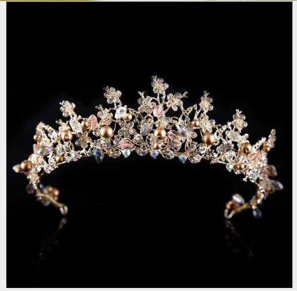 

crown studio pgraphs bride headwear korean crown hair hoop, Slivery;golden
