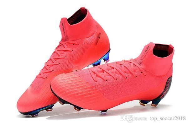 

pink colors original football boots mercurial superfly vi 360 elite fg outdoor kids soccer shoes soft spike game over womens soccer cleats